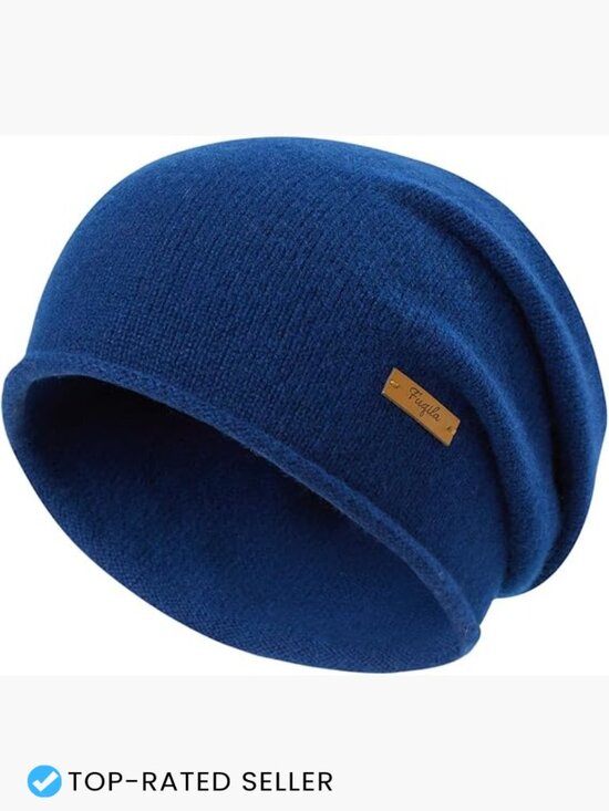 Slouchy Beanie Hat Stretchy Knitted Skull Cap Winter Warm Merino Wool